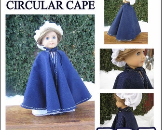 17th Century Circular Cape PDF Pattern for American Girl or 18 inch Doll - INSTANT DOWNLOAD