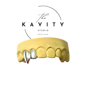 Custom Fit 2pc Solid & Extended Fangs GRILLZ: 925 Sterling Silver (Free Mold Kit)