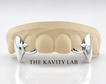 Custom 4pcs Star x Extended Fangs Grillz: 925 Sterling Silver (Free Mold Kit)