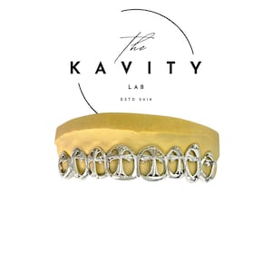 Custom Open Face x 3D Cross GRILLZ: 925 Sterling Silver (Free Mold Kit)