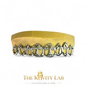 Custom Open Face x 3D Cross GRILLZ: 925 Sterling Silver (Free Mold Kit)