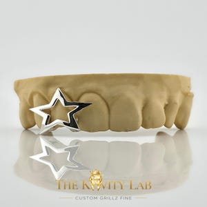 Custom 3pcs with 3D Star Design Grillz: 925 Sterling Silver (Free Mold Kit)