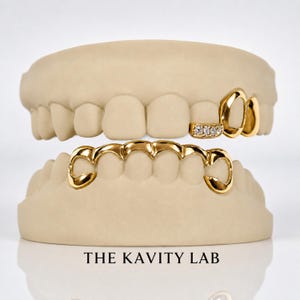 Custom 3on6 Moissanite Tip and Bar Grillz: 925 Sterling Silver (Free Mold Kit)
