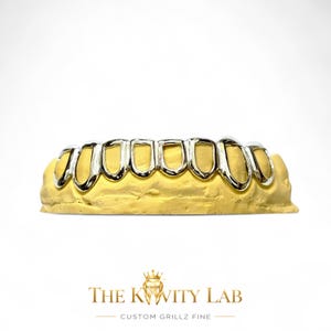 Custom Open Face Style Grillz: 925 Sterling Silver (Free Mold Kit)