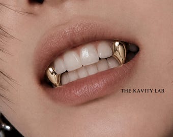 Custom 2pcs Solid & Extended Fangs Grillz: 925 Sterling Silver (Free Mold Kit)