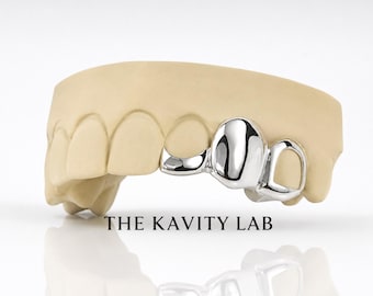 Custom 3pcs Plain x Curved Tip Grillz: 925 Sterling Silver (Free Mold Kit)