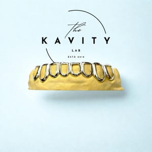 Custom Open Face Style Grillz: 925 Sterling Silver (Free Mold Kit)