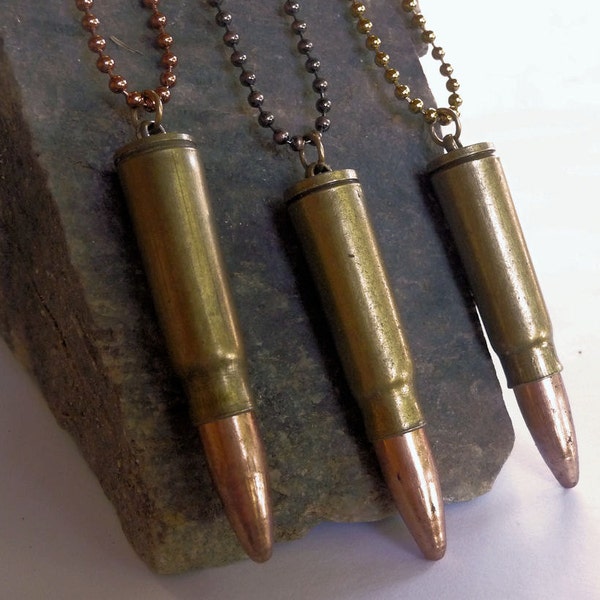 Bullet Necklace Vintage Bullet Casing Jewelry Unisex Bullet Necklace with Ball Chain gifts under 25