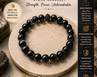 Iron Spirit Black Onyx Stone Bracelet: Strength, Focus, Protection