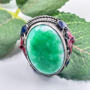 Exquisiter Sterling Silber Edelstein Ring, verstellbarer Ring, Vintage Handgemachter Ring, Schmuck Geschenk, Knöchel Daumen Ring Inspirational Ring SX002