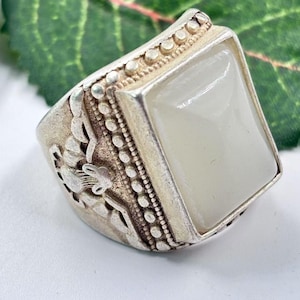 Vintage Funde Sterling Silber Edelstein Ring, verstellbarer Ring, Vintage Handgemachter Ring, Schmuck Geschenk, Knöchel Daumen Ring Inspirational Ring SX003