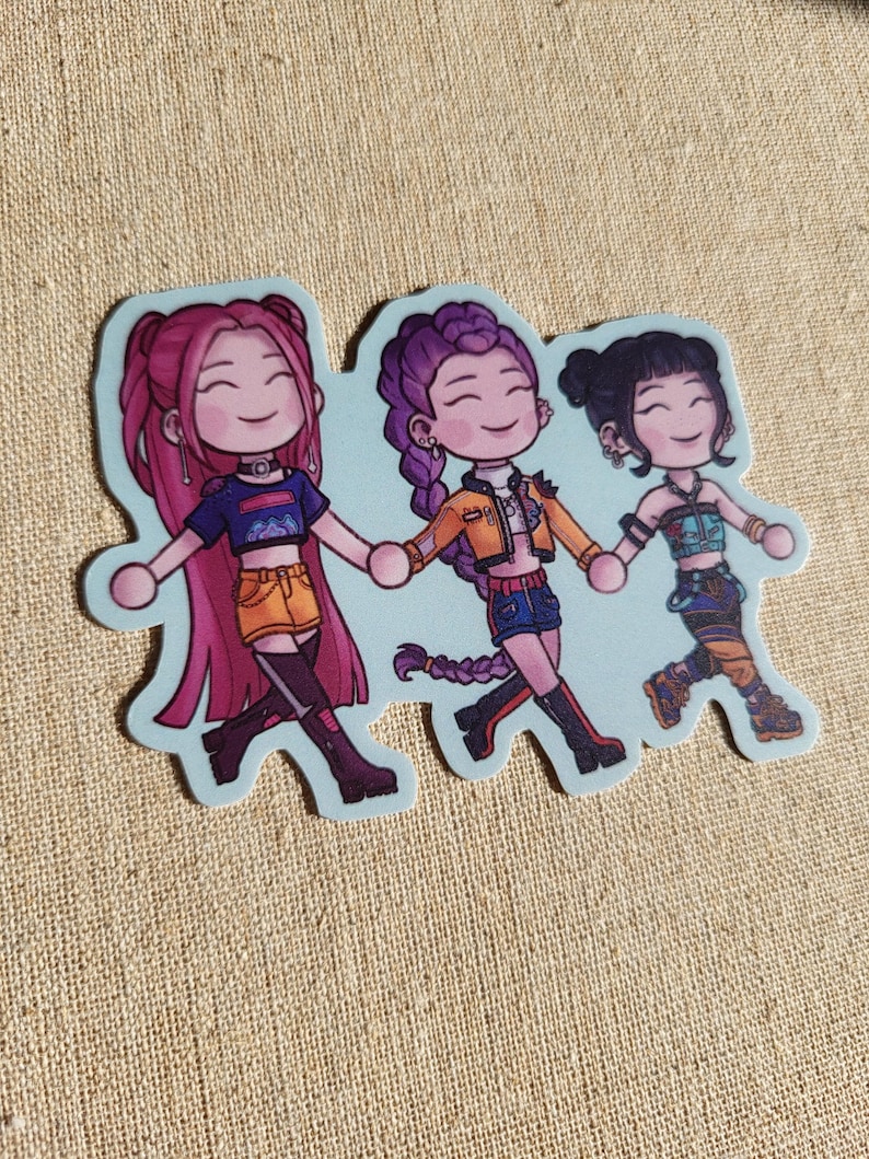 Huntrix | Mira, Rumi, and Zoey Laminated Matte Vinyl Die Cut Sticker ...