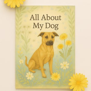 All About My Dog - Printable Pet Memory Journal - 22 Page Dog Keepsake Book