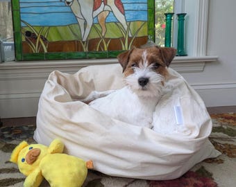 CUSTOM: Plush dog bed, handmade cozy pet bed, unique cushion for small to large dogs, machine washable, pet pillow, soft faux fur + cotton
