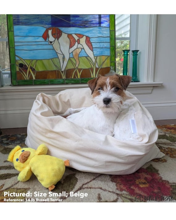 CUSTOM: Plush dog bed, handmade cozy pet bed, unique cushion for small to large dogs, machine washable, pet pillow, soft faux fur + cotton