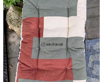 Medium Cozy Dog Crate Pad: Handmade Plush Pet Mat, Recycled Cotton