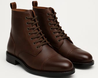 Herren Echtleder Kappe Zehenstiefel - Handgefertigt, kundenspezifische Passform, Alle Größen - NordWolf Schuhe
