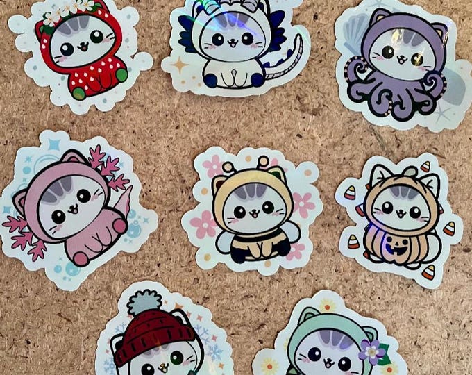 Featured listing image: Costume Kitten(s) - Waterproof and UV Resistant Decals |Stickers| Single or Bundle Options