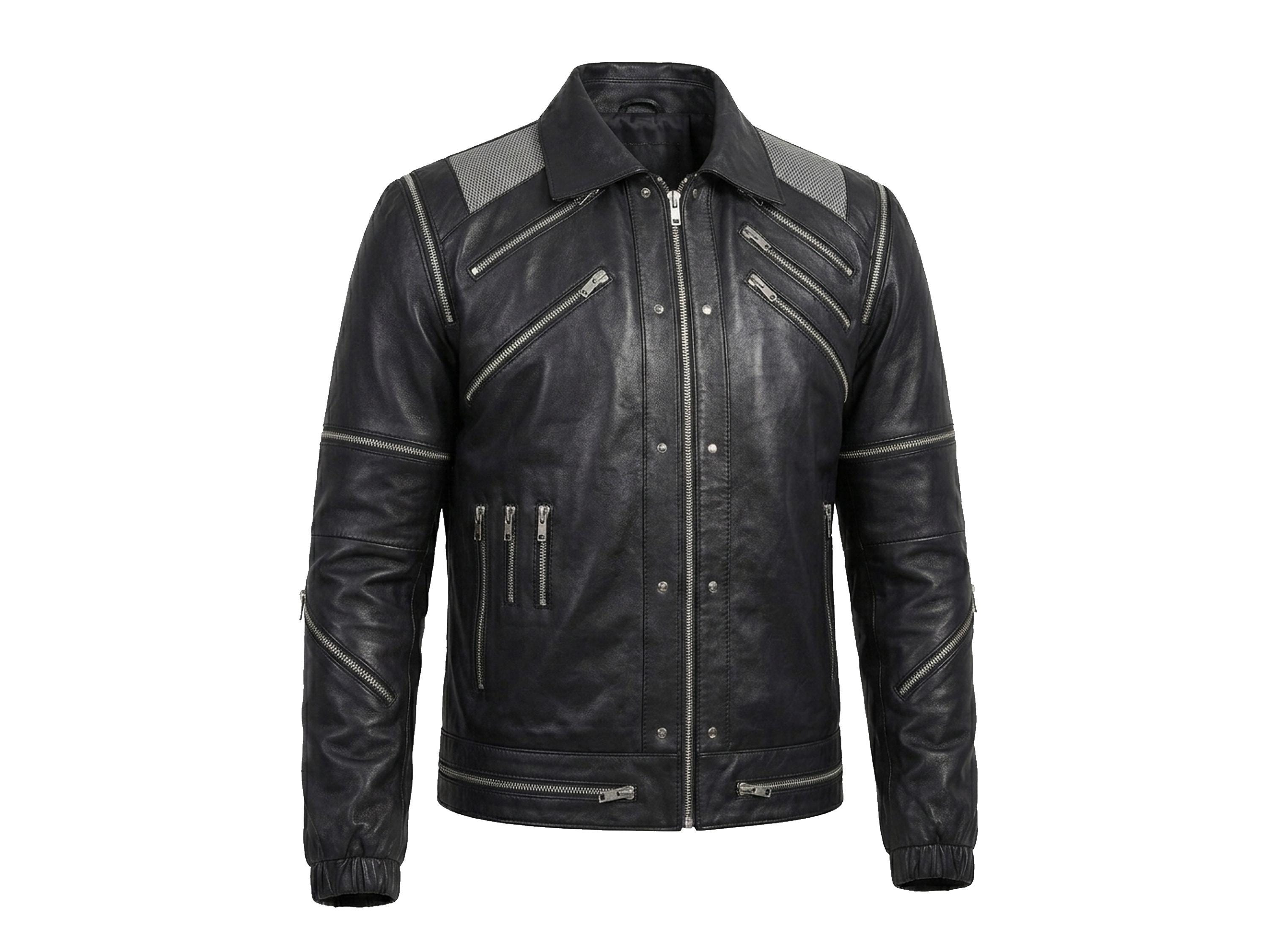 Michael Jackson Beat It Black Leather Jacket | Mens Rockstar