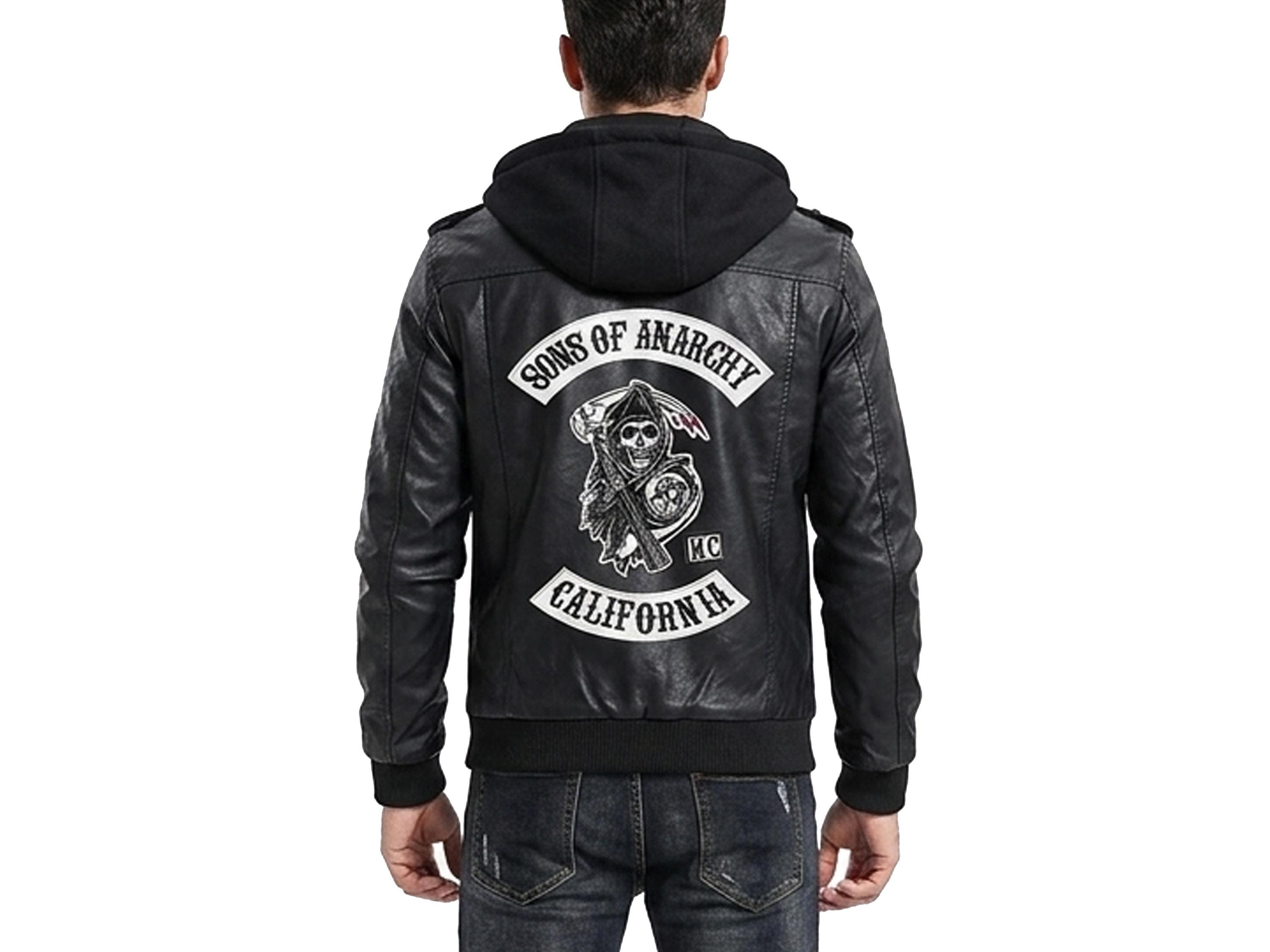 Sons of Anarchy Leather Jacket | SOA Motorcycle Biker Bomber Coat