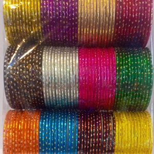 Handgjorda armband i glas: 12 färger, pärla Kangan, indiska bröllopssmycken
