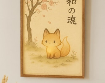 橋本観雪様式の日本の狐の絵画アートプリント（複製） - Etsy 日本