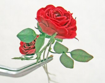 Realistic Handcut Red Roses by Carol Wagner, IGMA Fellow Artisan