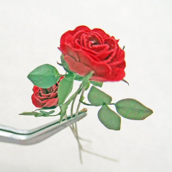 Realistic Handcut Red Roses by Carol Wagner, IGMA Fellow Artisan