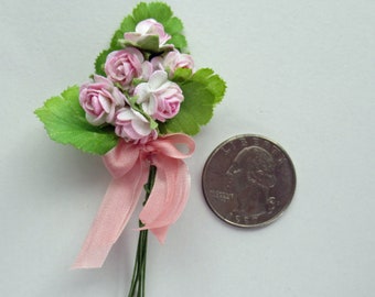 Pale Pink Rose Bouquet Miniature