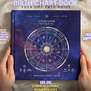 Birth Chart Astrology Reading, Personalized Natal Chart, Custom Birth Chart Analysis, Chinese Zodiac Book, Numerology Life Path Report Gift