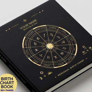 Personalized Birth Chart Book: Custom Astrology Natal Reading, Birth Chart Analysis, Sun Sign Natal Gift, 90+ Page Hardcover