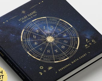 Birth Chart Astrology Reading, Personalized Natal Chart, Custom Birth Chart Analysis, Sun Sign Natal Gift, Hardcover Zodiac Book, 100+ Pages