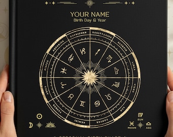 Birth Chart Astrology Reading, Personalized Natal Chart, Custom Birth Chart Analysis, Sun Sign Natal Gift, Hardcover Zodiac Book, 100+ Pages