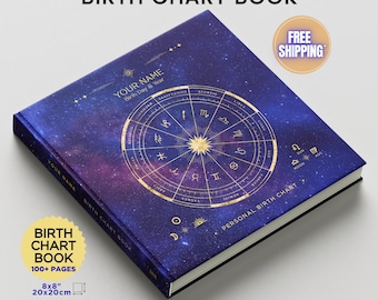 Birth Chart Astrology Reading, Personalized Natal Chart, Custom Birth Chart Analysis, Sun Sign Natal Gift, Hardcover Zodiac Book, 100+ Pages