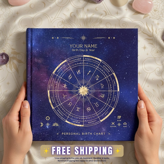 Birth Chart Astrology Reading, Personalized Natal Chart, Custom Birth Chart Analysis, Sun Sign Natal Gift, Hardcover Zodiac Book, 95+ Pages!