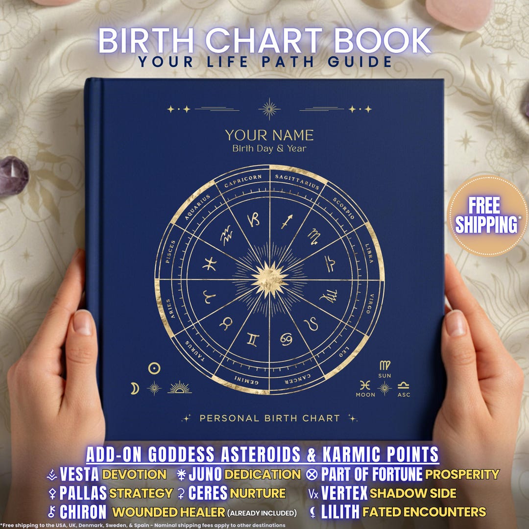 Personalized Birth Chart Book With Celestial Art: Custom Natal ...