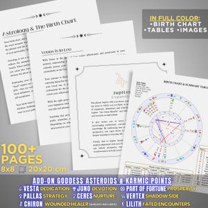 Birth Chart Astrology Reading, Personalized Natal Chart, Custom Birth Chart Analysis, Sun Sign Natal Gift, Hardcover Zodiac Book, 100+ Pages