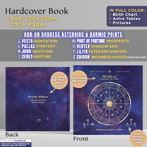 Birth Chart Astrology Reading, Personalized Natal Chart, Custom Birth Chart Analysis, Sun Sign Natal Gift, Hardcover Zodiac Book, 100+ Pages