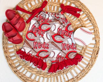 Girls Baseball Ruffle Romper, Quick TAT