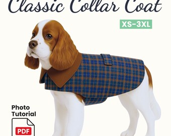 Dog Coat Sewing Pattern | Classic Collar Pet Jacket (PDF Pattern) (XS-3XL)