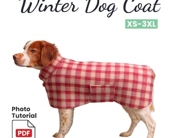 Dog Coat Sewing Pattern: Winter Pet Jacket, XS-3XL (PDF Pattern), Fleece Lining