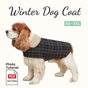 Dog Coat Sewing Pattern: Winter Pet Jacket, (XS-3XL)(PDF Pattern)