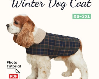 Dog Coat Sewing Pattern: Winter Pet Jacket, (XS-3XL)(PDF Pattern)