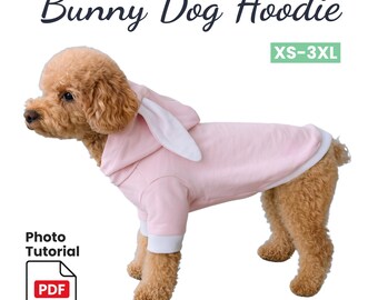 Dog Hoodie Sewing Pattern PDF | Beginner Friendly Bunny Ear Hoodie (XS-3XL)
