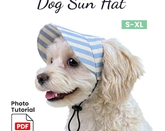 Dog Sun Hat Sewing Pattern, Pet Baseball Cap, Adjustable Visor (PDF Download)