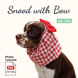 Dog Snood Sewing Pattern with Bow: DIY Pet Accessory| Spaniel Fit (PDF Download)