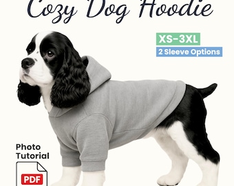 Dog Hoodie Sewing Pattern: 2 Sleeve Options Pet Clothes (PDF Pattern) (XS-3XL)