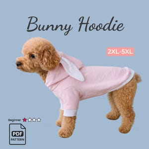 Bunny Dog Hoodie Sewing Pattern: DIY Pet Clothes (PDF Pattern, S-XL Sizes)