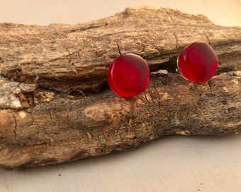 Vibrant Small Red Studs