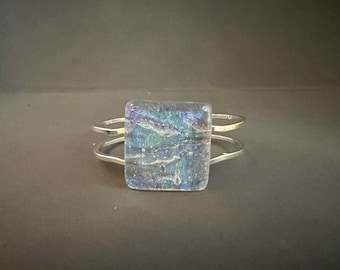 Square Mystical Ice Dichroic Bracelet